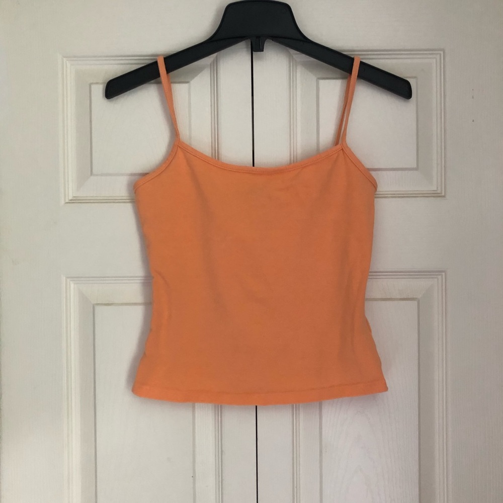 thrifted basic orange tank top